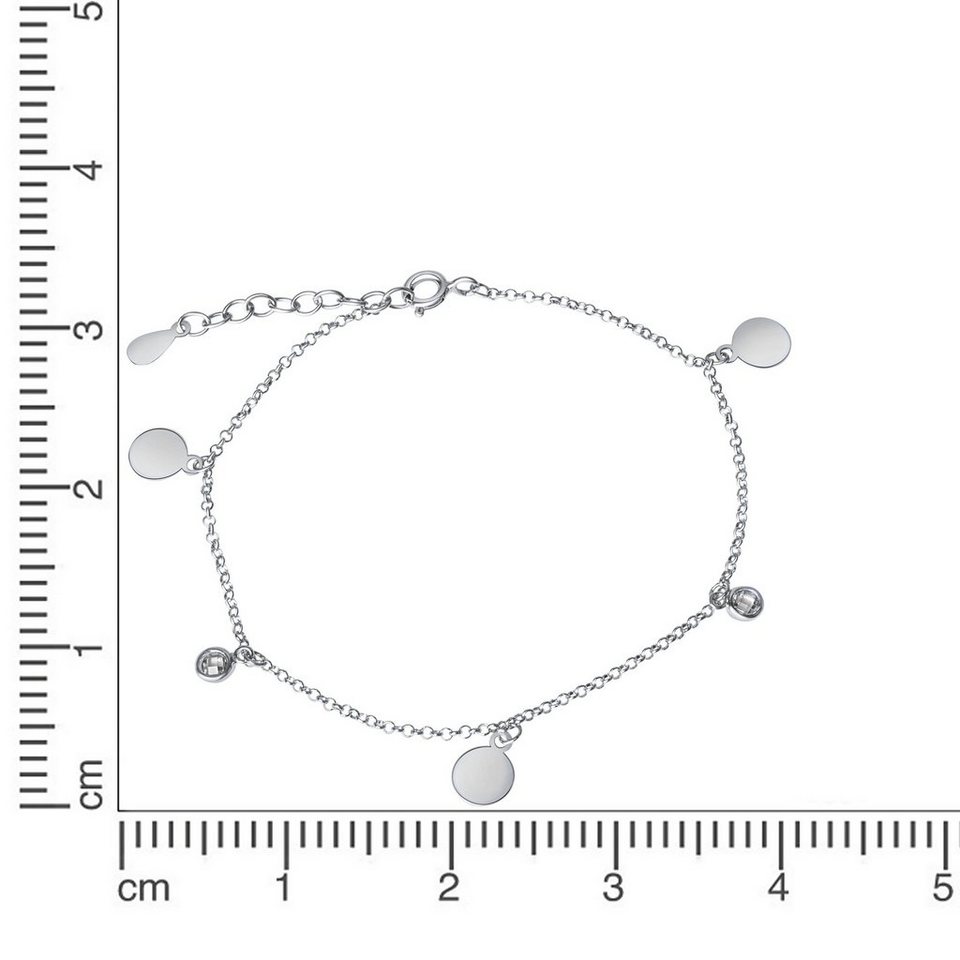 Vivance Armband 925-Sterling Silber rhodiniert, Bezauberndes Armband aus 925/-  Silber rhodiniert