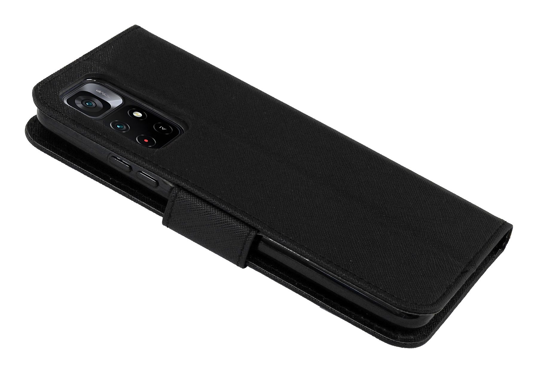 cofi1453 Handyhülle Hülle"Fancy" für XIAOMI POCO M4 PRO 5G Schwarz 6,6 Zoll, Kunstleder Schutzhülle Handy Wallet Case Cover mit Kartenfächern