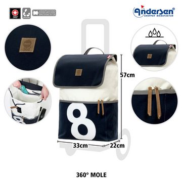 Andersen Einkaufstrolley Royal Shopper mit Tasche 360° Grad Mole mit Luft- und Kugellagerrad