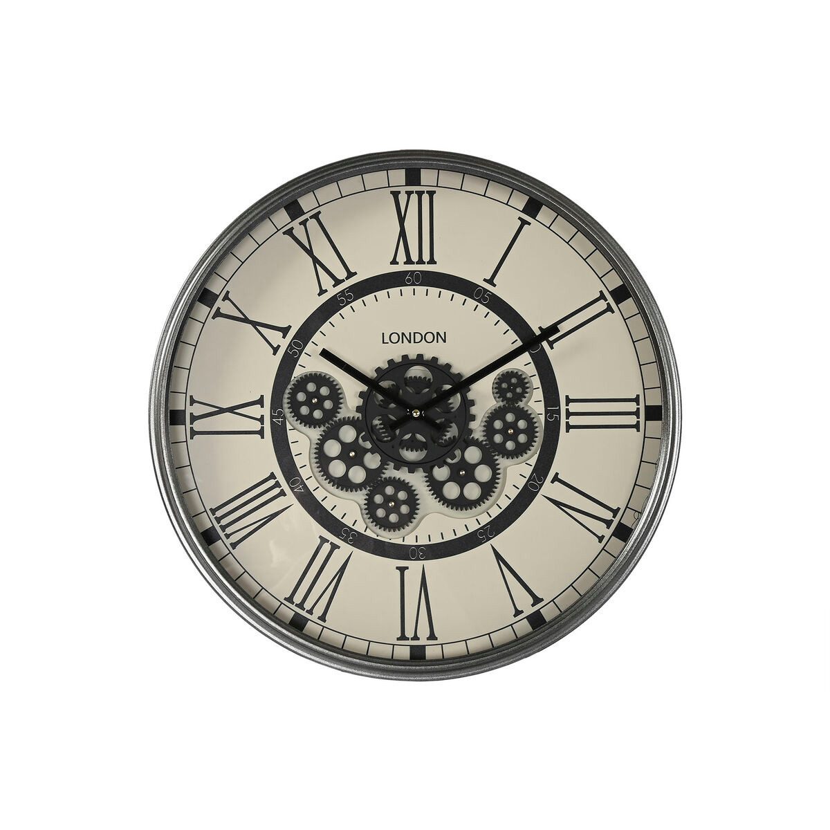 Bigbuy Uhr Wanduhr SanLov Weiß Schwarz Dunkelgrau Eisen Holz MDF 54 x 8 x 55 cm
