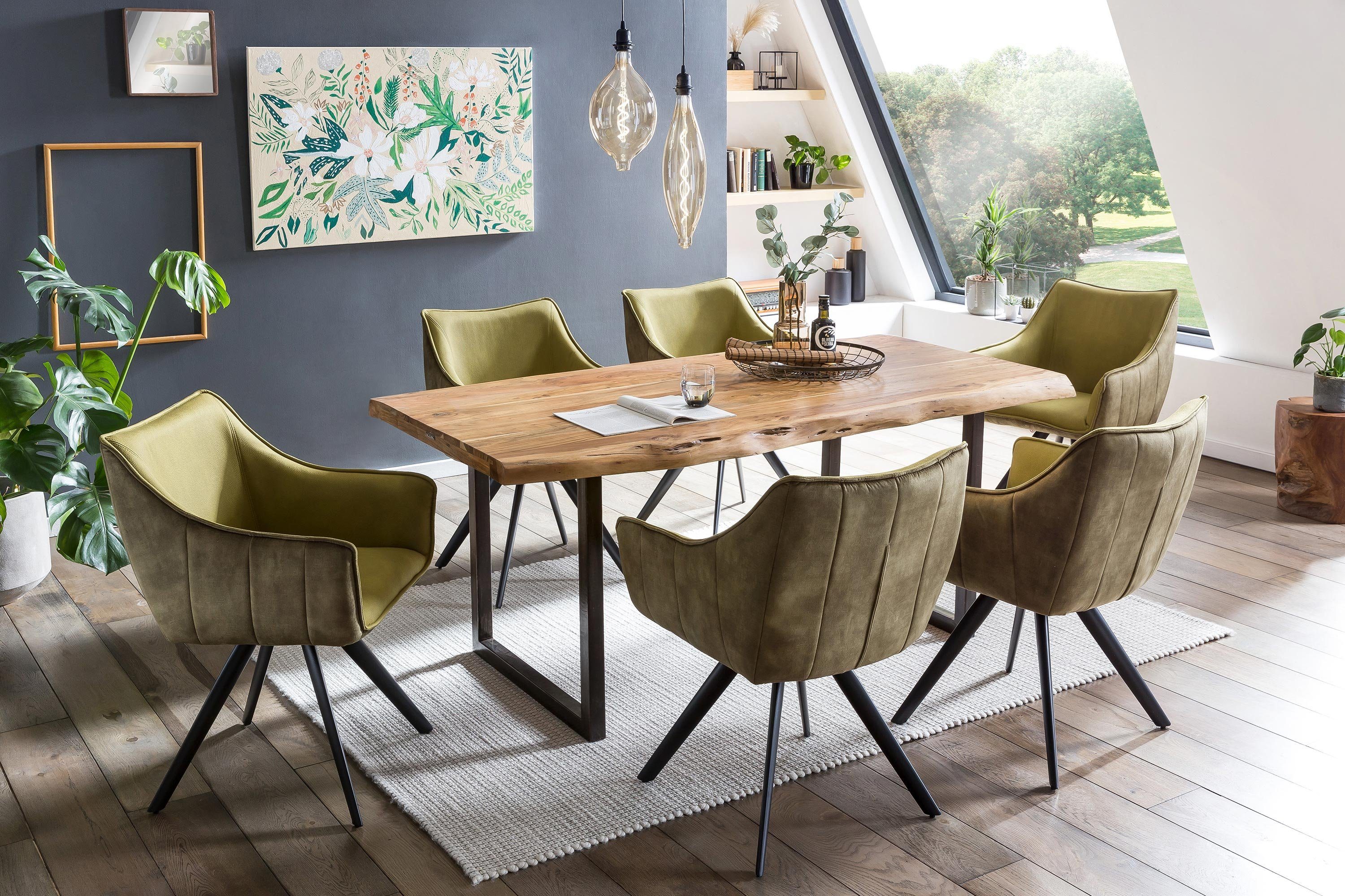 GMD Living Drehstuhl MARKO (2er Set), 2er Set Drehstuhl mit Textilbezug