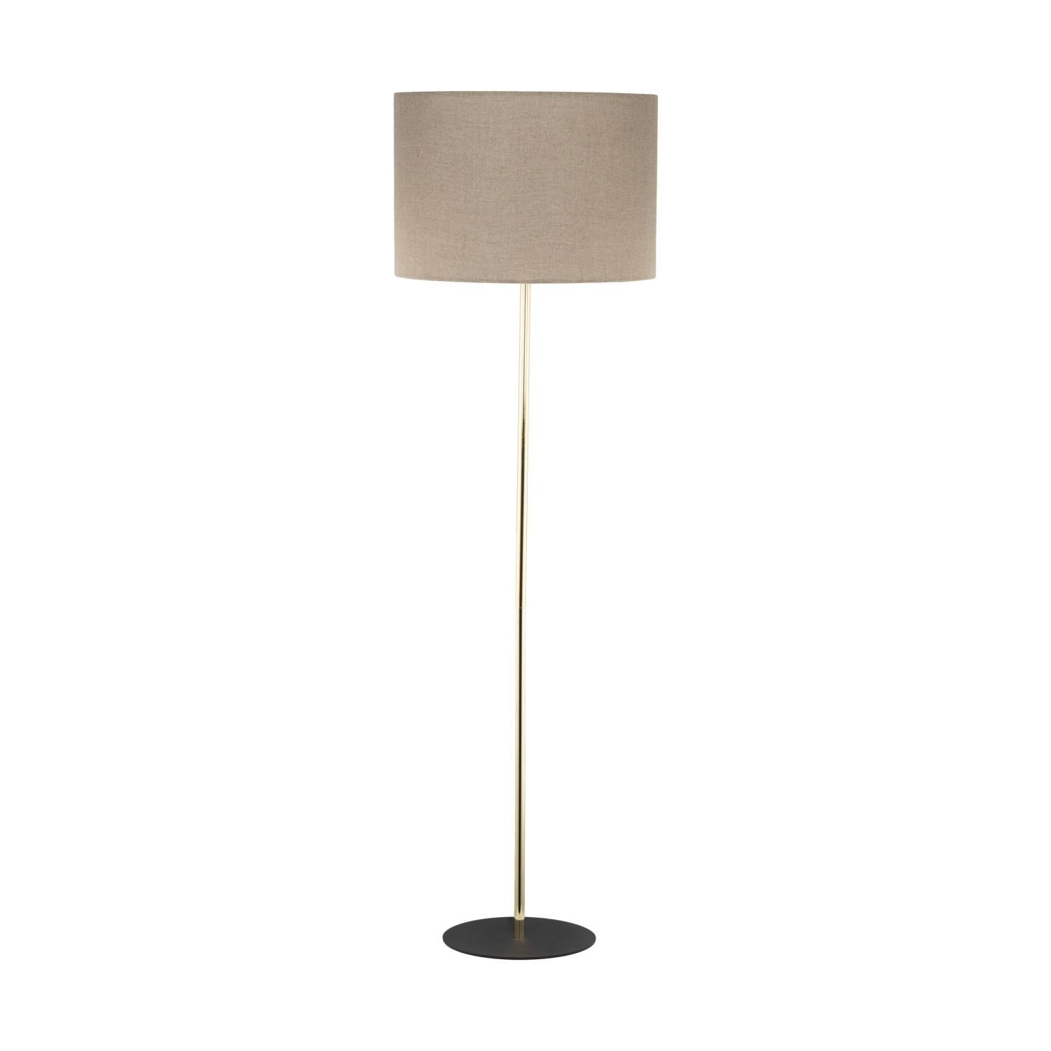 Licht-Erlebnisse Stehlampe JULIAN, ohne Leuchtmittel, klein 160 cm aus Metall Stoff E27 in Gold Braun Wohnzimmer