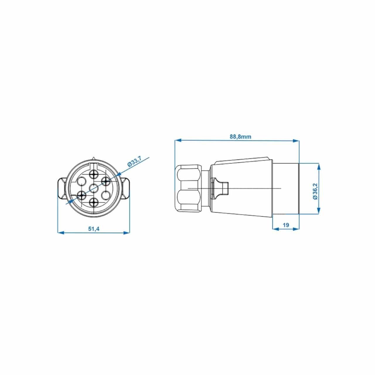 7-polig Flachsteckeranschluss Stecker - mit Anhänger Steckeradapter Zubehör ProPlus Anhänger-Adapter, Transporter