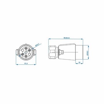 ProPlus Stecker mit Flachsteckeranschluss - 7-polig Anhänger-Adapter, Steckeradapter Anhänger Transporter Zubehör