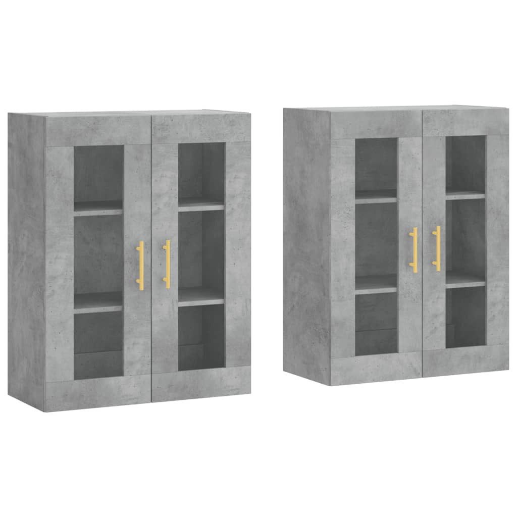 vidaXL Sideboard Wandschränke 2 Stk. Betongrau günstig online kaufen