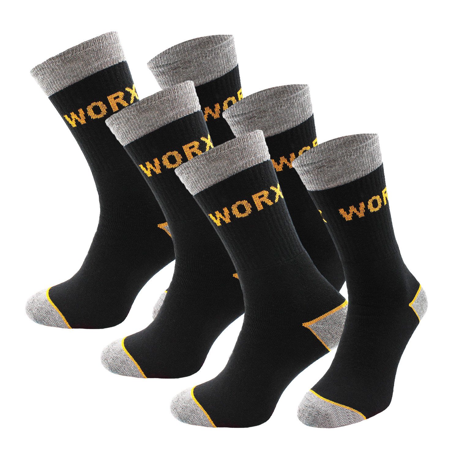 Chili Lifestyle Arbeitssocken 3 Paar Herren WORX Premium Funktionssocken (Multipack, 3-Paar, Work Socken robust, verstärkt, gepolsterte Sohle, atmungsaktiv) Sicherheitssocken aus Nachhaltige recycelte Baumwolle