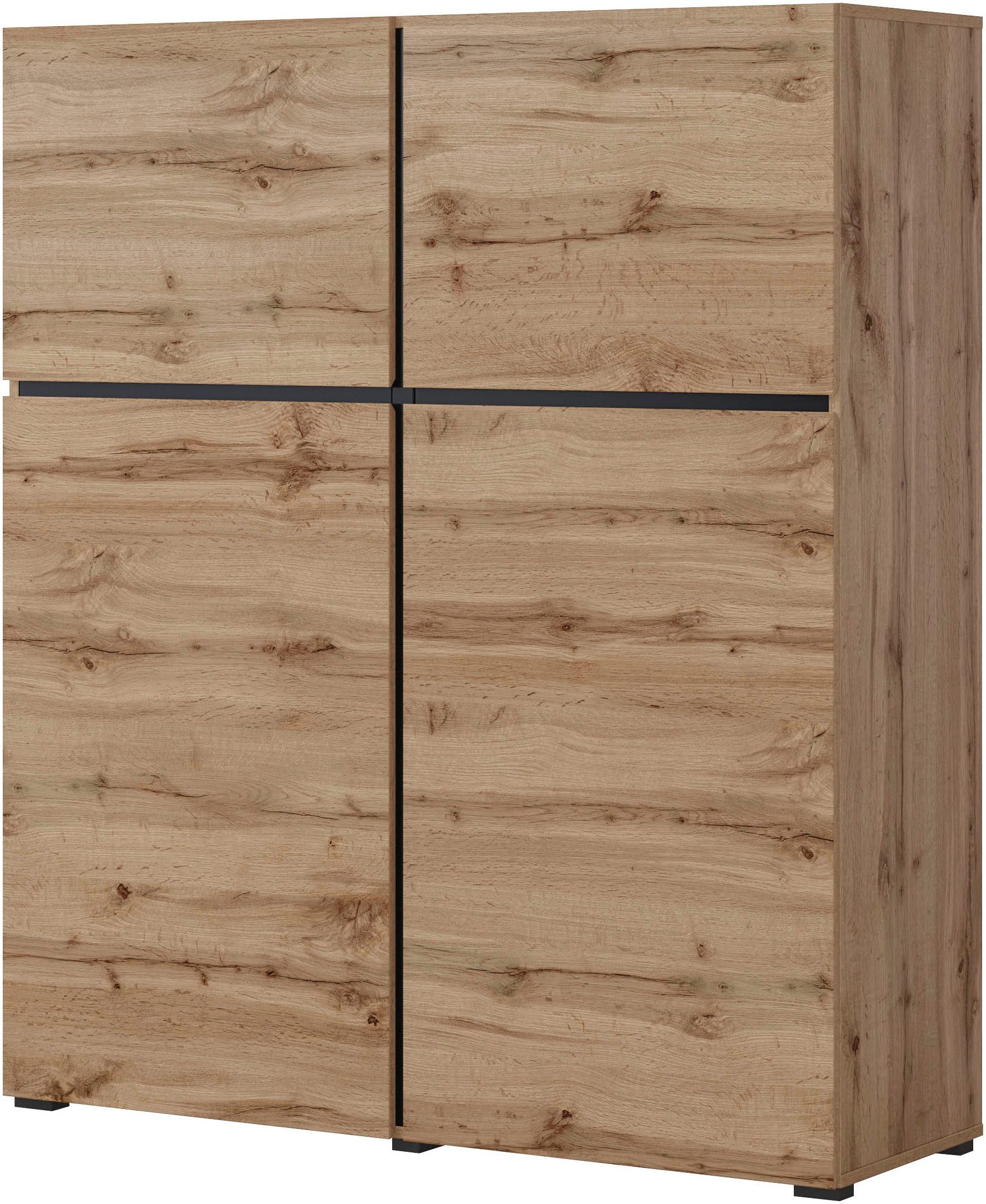 INOSIGN Highboard Cross, moderne grifflose Hochkommode mit 4 Türen,Türkommo günstig online kaufen