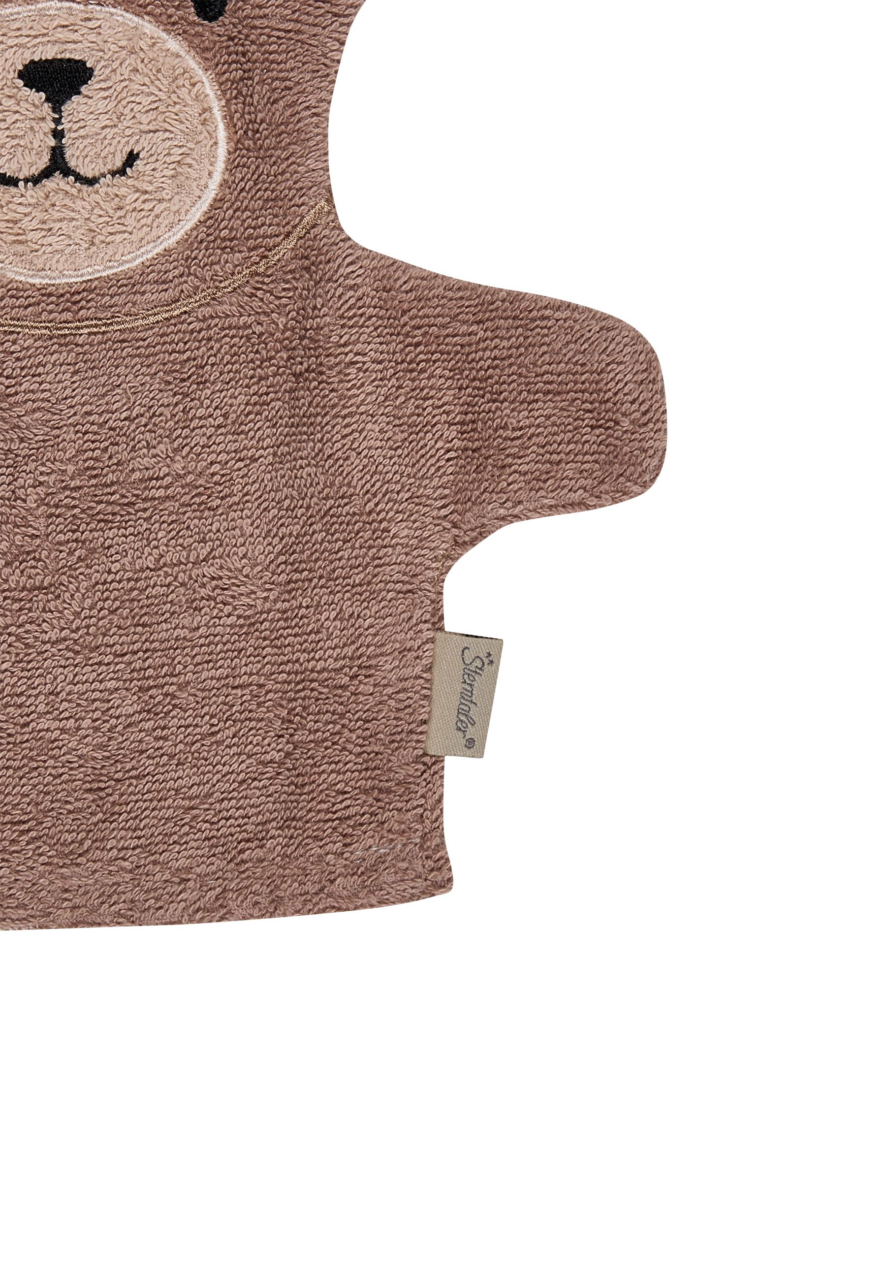 Sterntaler® Waschhandschuh Waschhandschuh BÄR Bo, Frottee (1-St), Waschhandschuh BÄR Bo, aus Frottee, 2in1 Handpuppe u Waschlappen