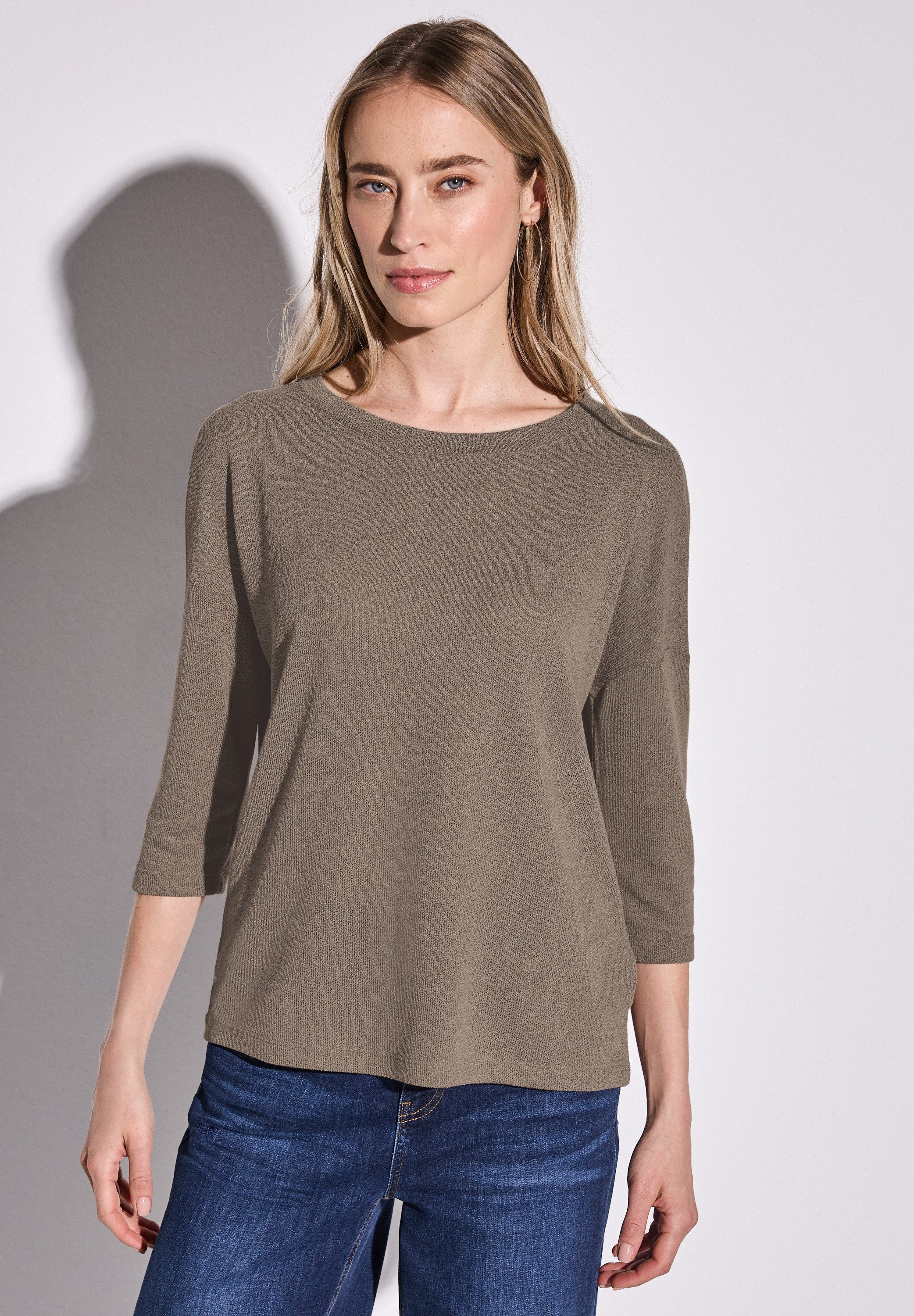 STREET ONE T-Shirt 3/4-Arm und im Strick-Look günstig online kaufen