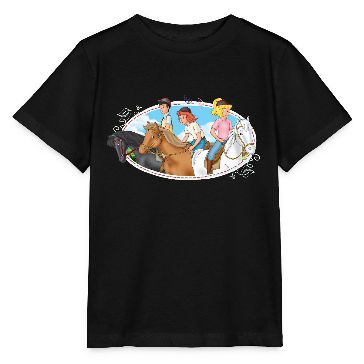 Spreadshirt T-Shirt Bibi Und Tina Ausritt Mit Freunden Kinder Basic T-Shirt (1-tlg)