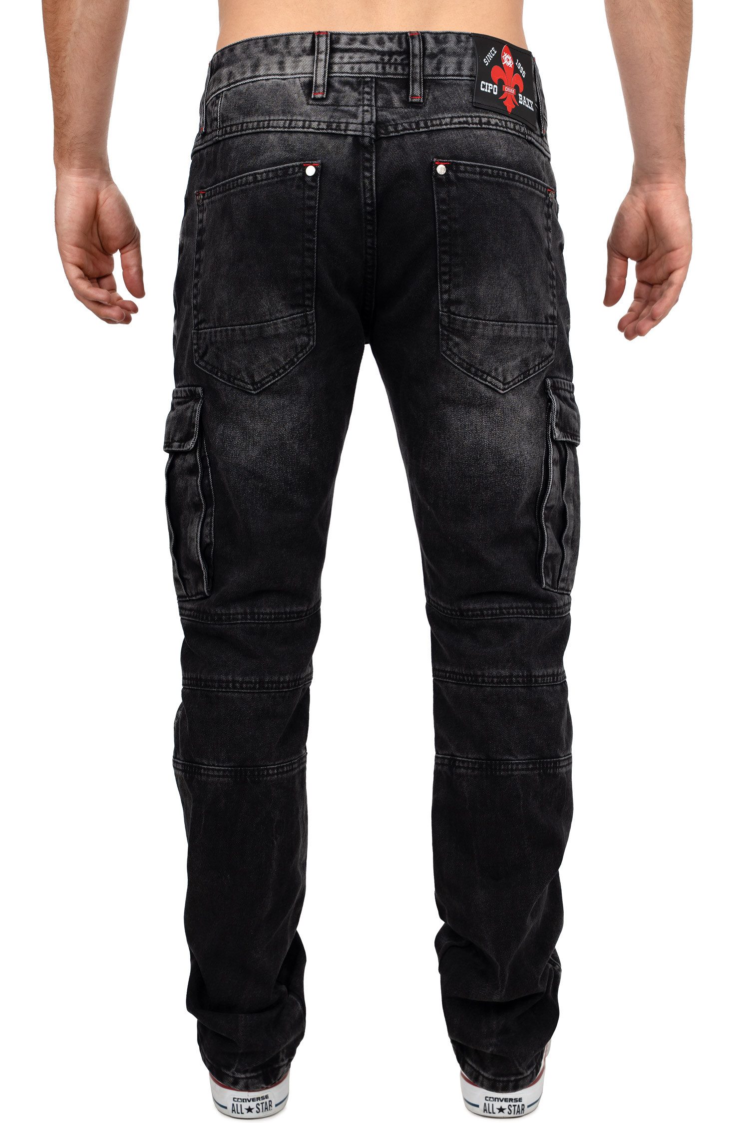 Cipo & Baxx Bikerjeans Biker Hose BA-CD798 im Cargo-Style mit 5-Pocket-Styl günstig online kaufen