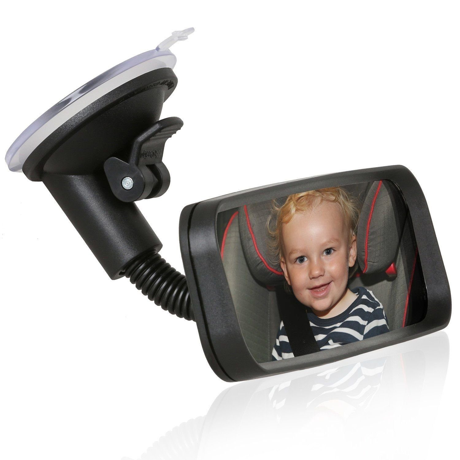 Wicked Chili Halterungszubehör KFZ Saugnapf Rückspiegel (Spiegelfläche: 155 x 48 mm), (1er Set, 1-tlg., Einfache Montage ohne Werkzeug, Made in Germany)