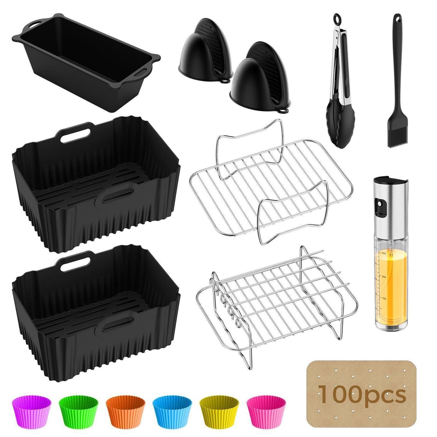 LuxusKollektion Kochbesteck-Set 17tlg Airfryer Zubehörset für Ninja Dual Zone