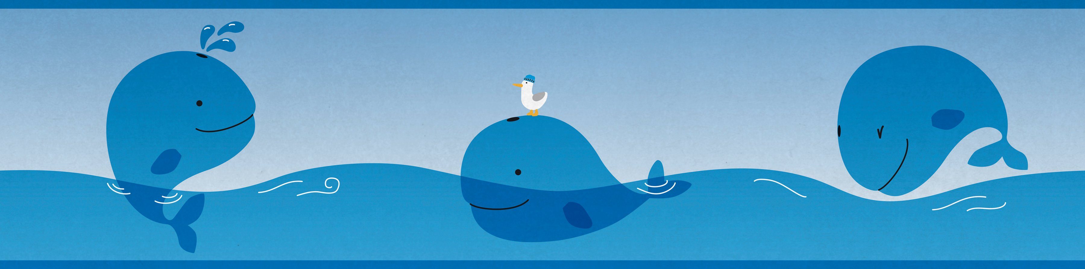 Friends, glatt, Bordüre Création Tapete Bordüre Wale A.S. Kinderzimmer Ocean Blau