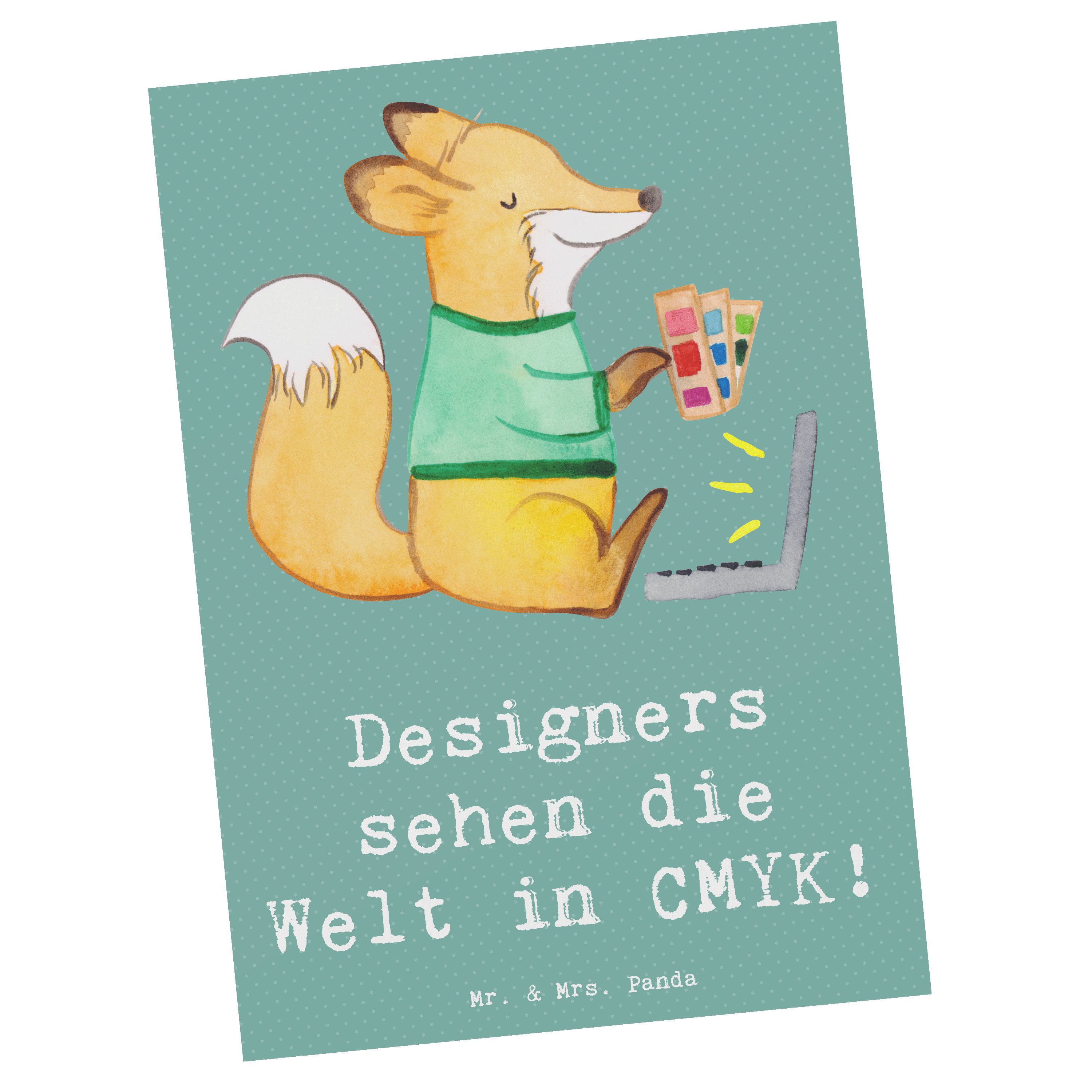 Mr. & Mrs. Panda Postkarte CMYK Designer, Postkarte, Meeresbrise, Ansichtskarten, Beruf, Farbmod