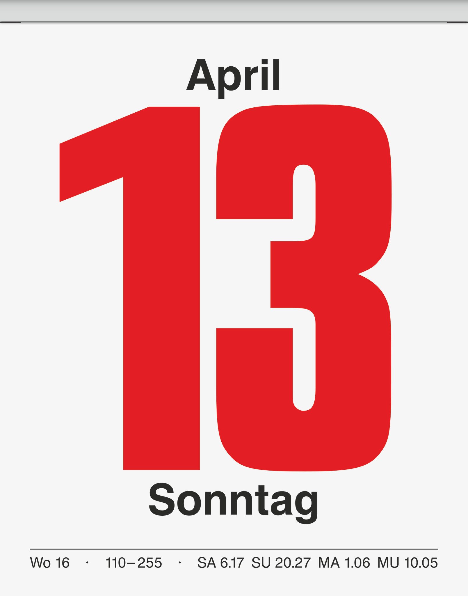 BRUNNEN Abreißkalender BRUNNEN 1070313006 Tagesabreißkalender 98x142mm Nr.13