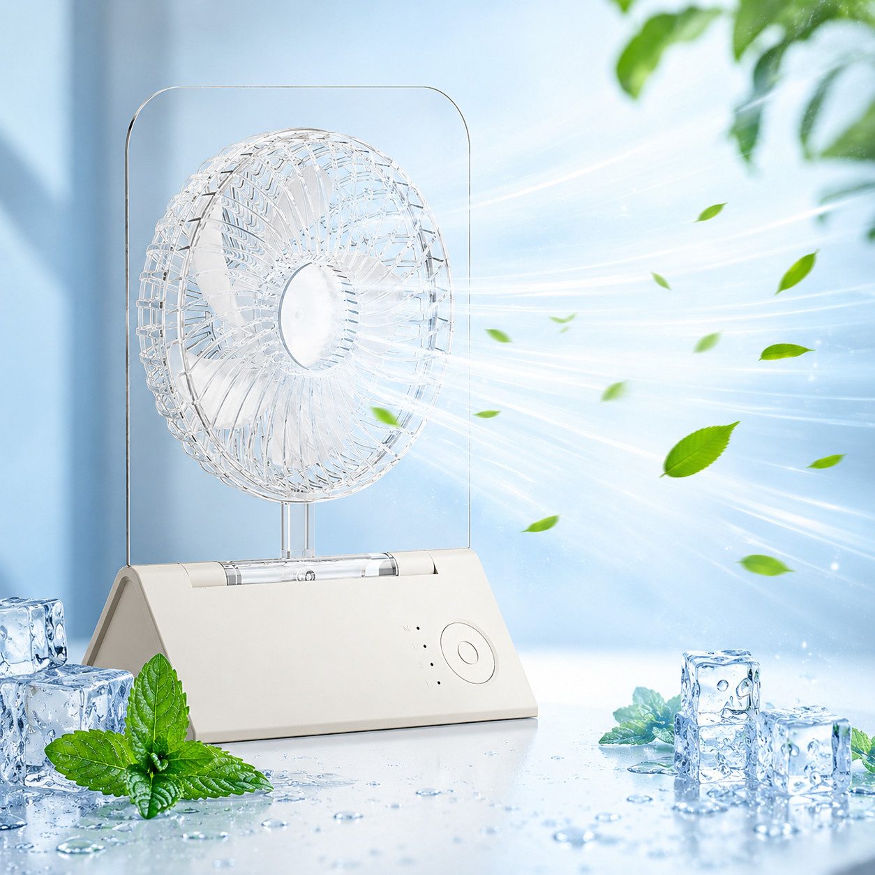 MOPUEA Tischventilator Tischventilator mit Magnetischer Wandhalterung, 4 Geschwindigkeiten, Geräuschloses für Zuhause, Camping, Büro
