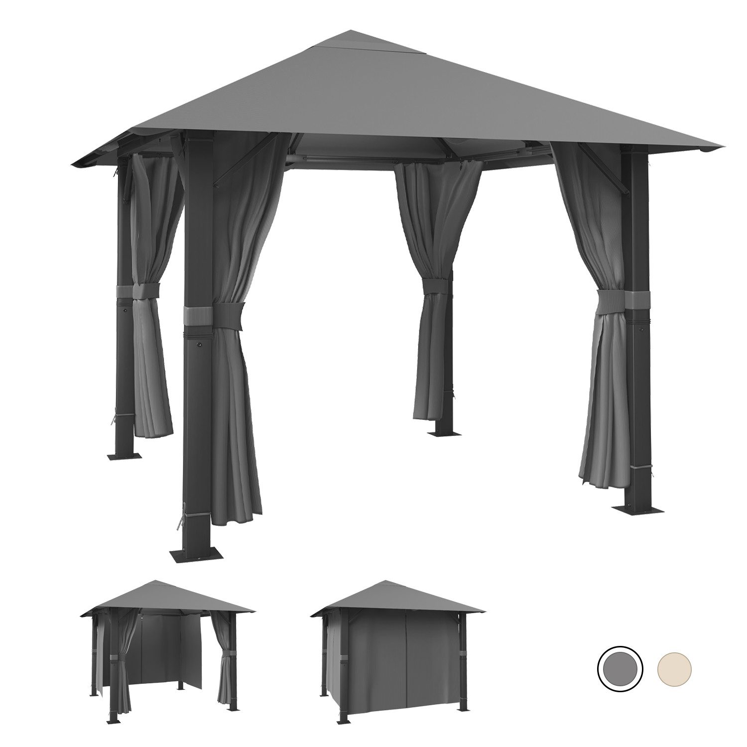 HOMALL Pavillon Winterfest und Wasserdicht 3x3/3x4m Patio für 6-10 Personen günstig online kaufen