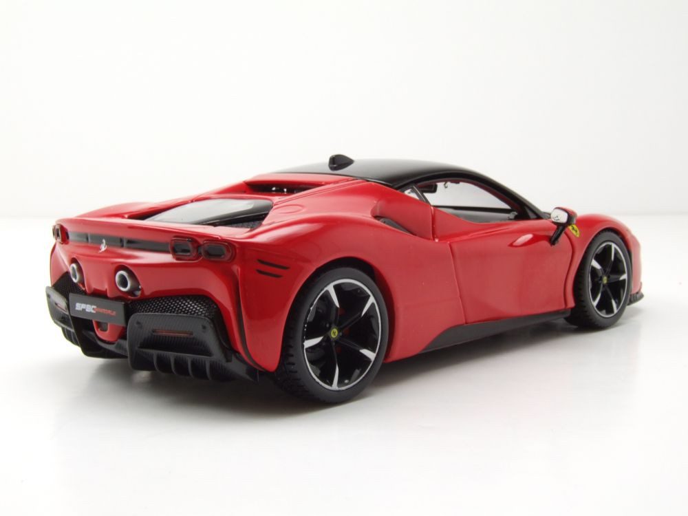 Bburago Modellauto Ferrari SF90 Stradale rot schwarz, Maßstab 1:24