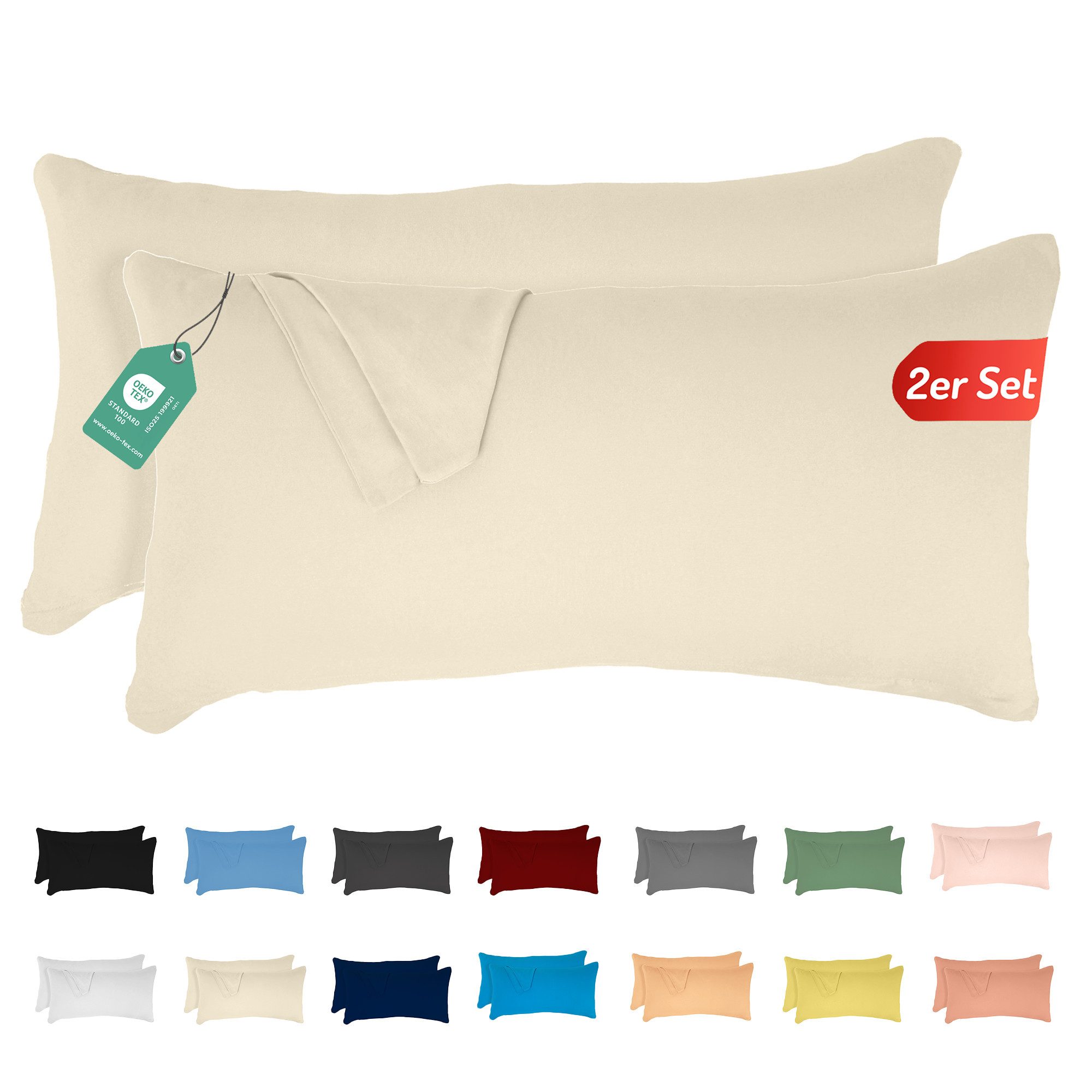 livessa Kissenbezug 2er Set Kissenbezug - Verdeckter Reißverschluss - Kopfk günstig online kaufen