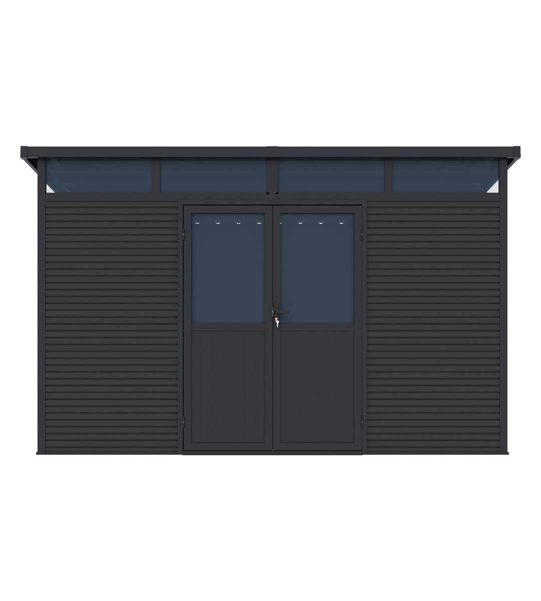 Weide Gartenhaus Weide Aluminium & WPC Gartenhaus 338x218x226cm Anthrazit, BxT: 218x338 cm