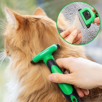 FinoPet Fellbürste Katzenbürste für Kurzhaar & Langhaar Katzen, Edelstahl, Für kleine, mittlere und große Katzen