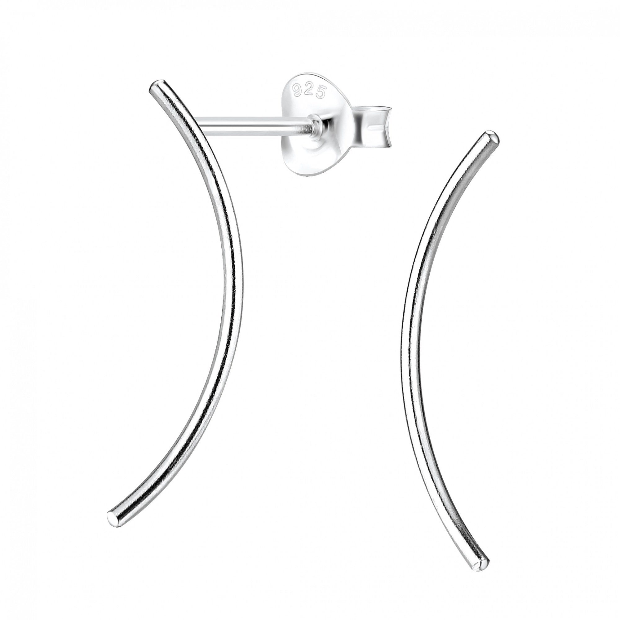 ALEXANDER YORK Paar Ohrstecker STAB gebogen, 2-tlg., 925 Sterling Silber