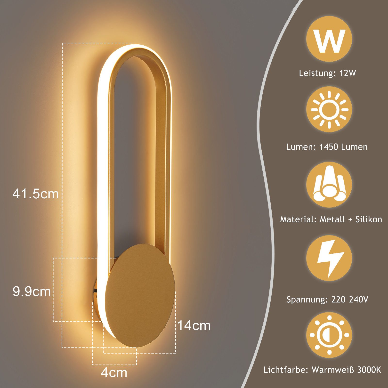 ZMH LED Wandleuchte Innen Wandlampe Flurlampe günstig online kaufen