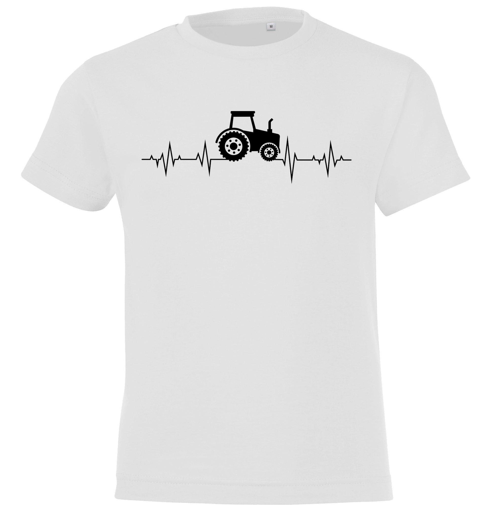 Youth Designz T-Shirt Heartbeat Traktor Kinder Shirt mit trendigem Frontprint Weiß