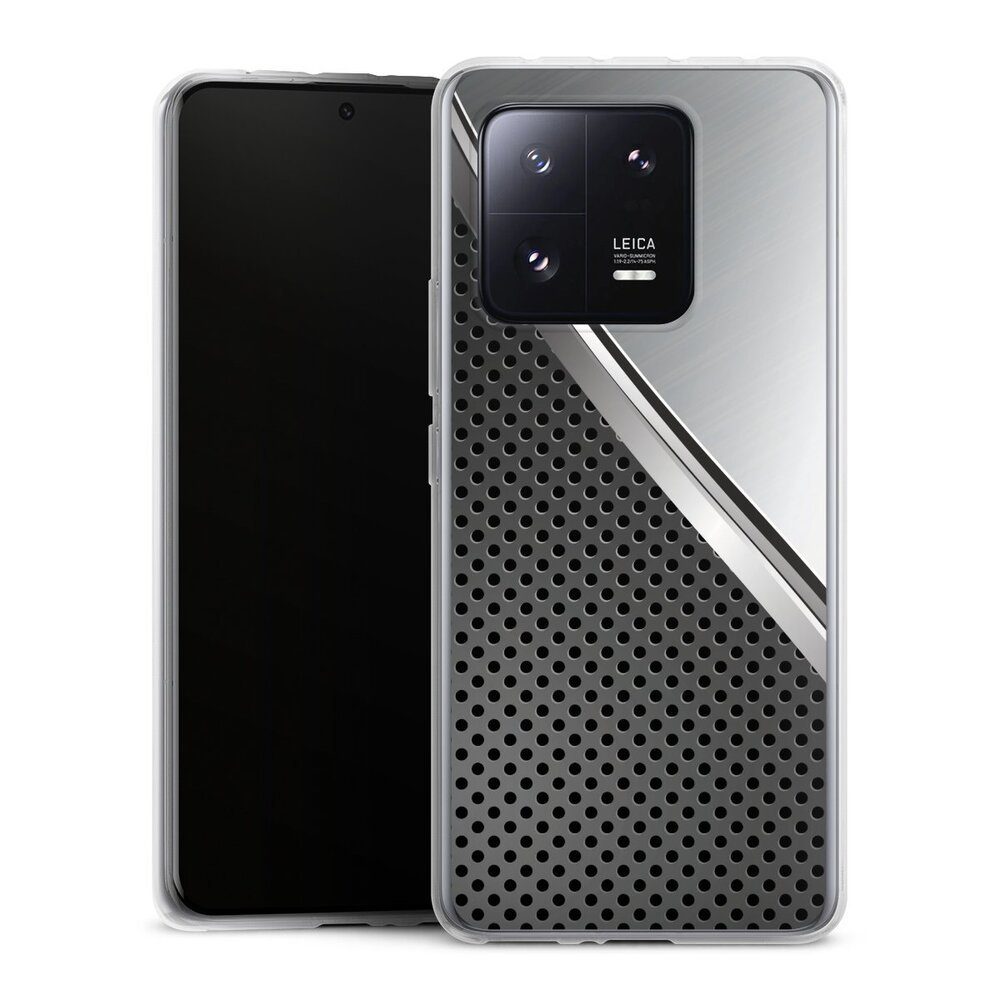 DeinDesign Handyhülle Carbon Stahl Metall Duo Metal Surface, Xiaomi 13 Pro Silikon Hülle Bumper Case Handy Schutzhülle