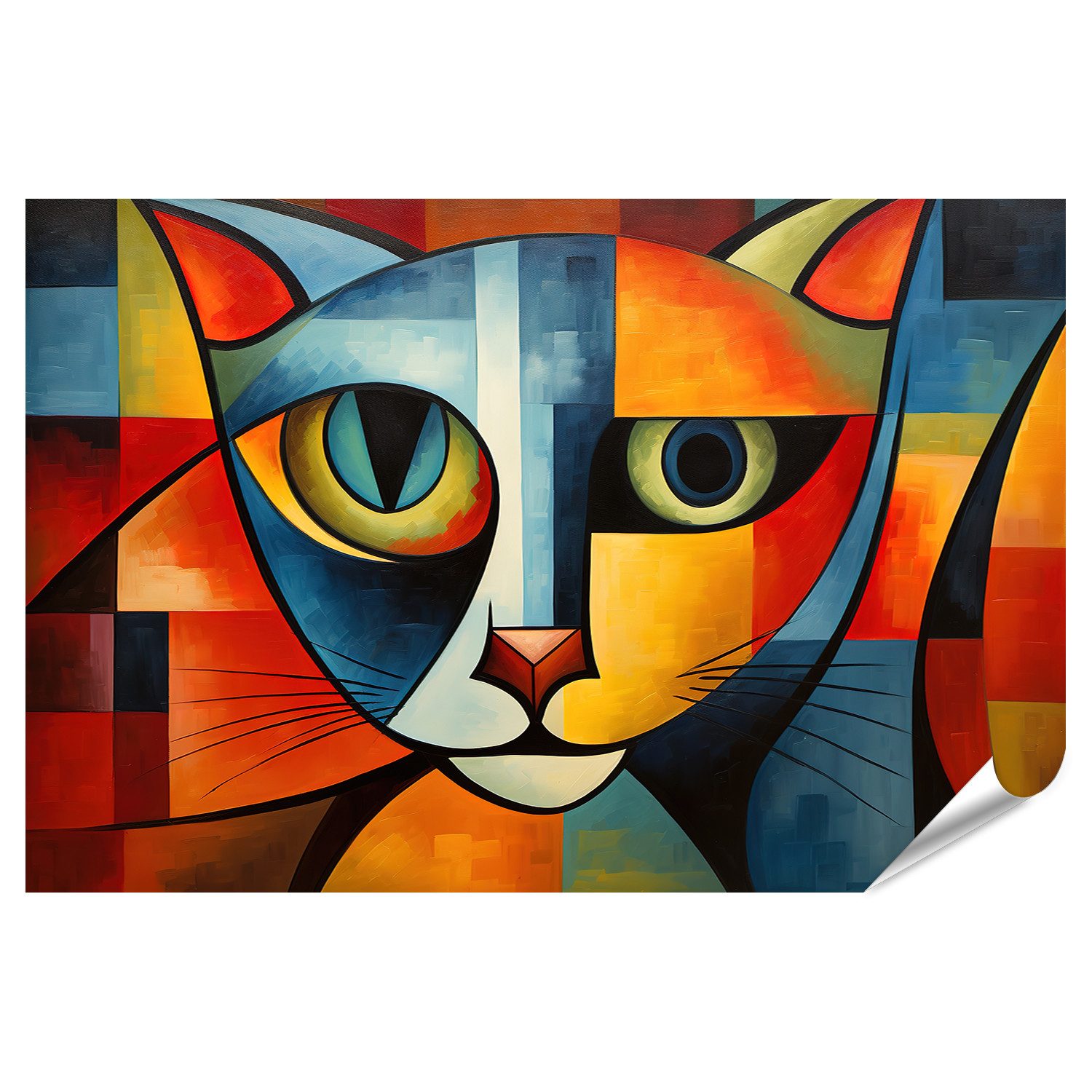 Poster Abstrakte Katze Malerei Stil Pablo Picasso Haustiere Kunst Bilder