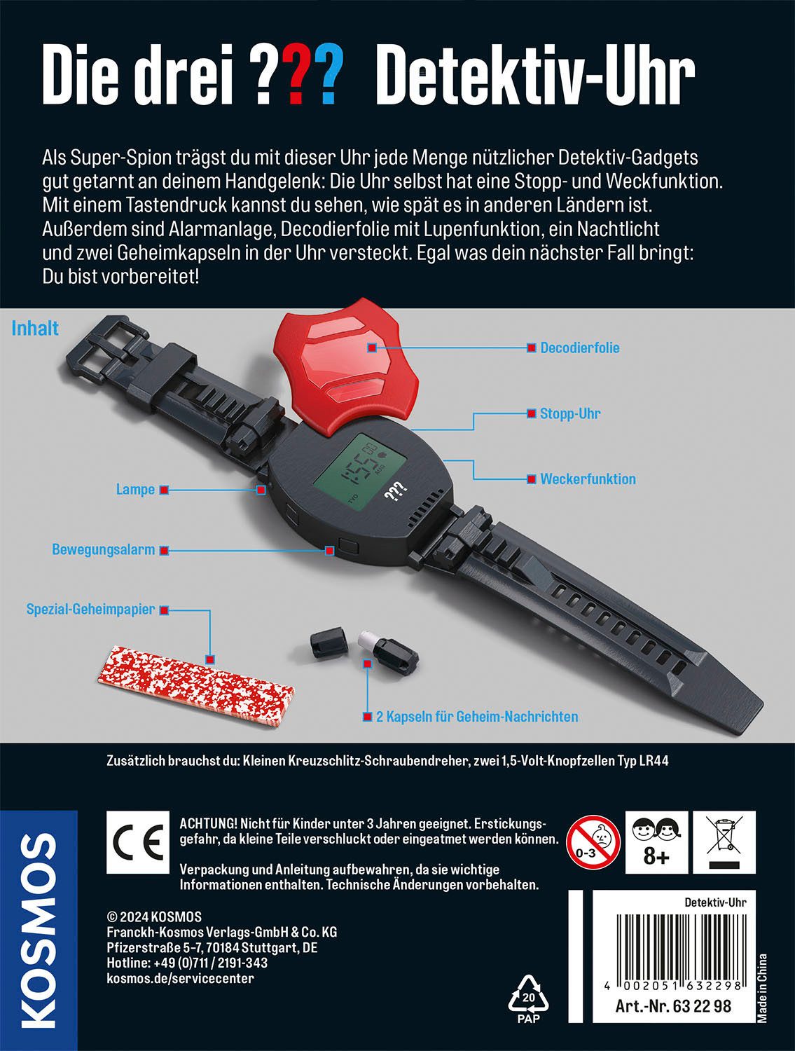 Kosmos Experimentierkasten Die drei ??? Detektiv-Uhr