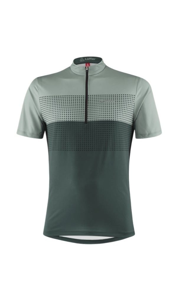 Löffler T-Shirt Fahrrad-Shirt Bike Sparta (Half-Zip, elastisch, schnelltrocknend) grün