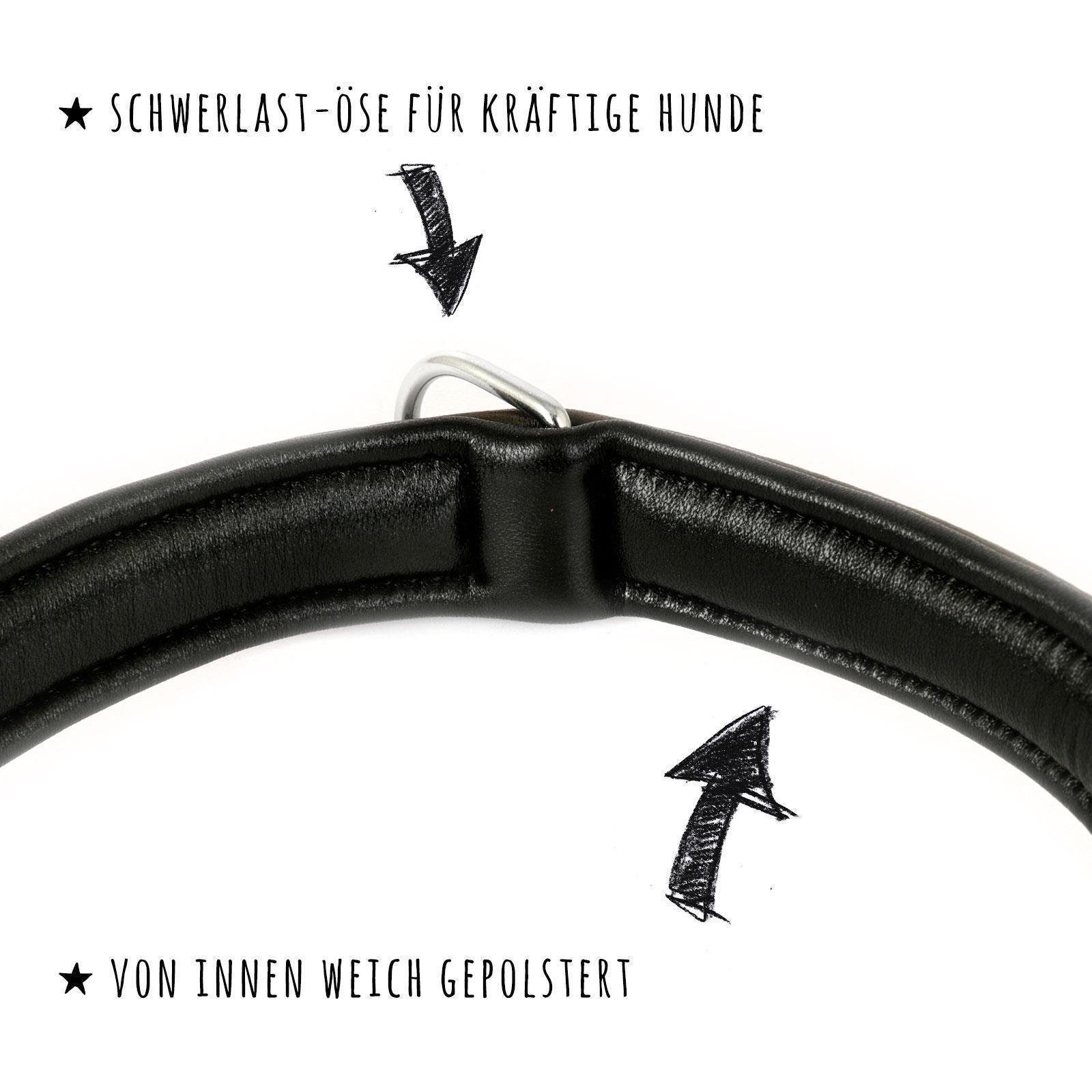 Monkimau Hunde-Halsband Hundehalsband aus Leder, Leder