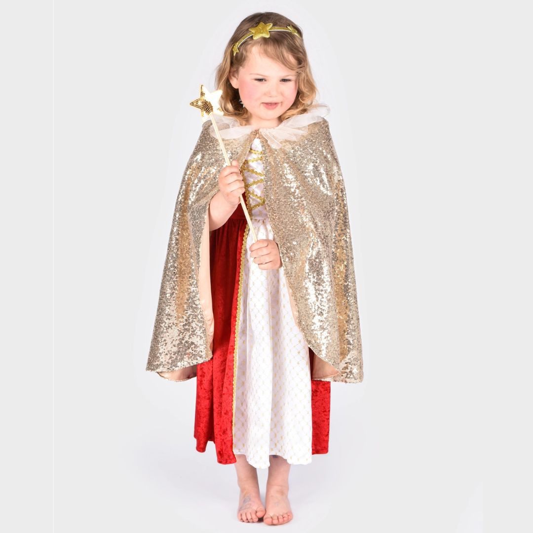 suebidou Kostüm Verkleidungscape Umhang zum Verkleiden für Kinder Onesize 98-128 cm, wunderschöne Charaktere