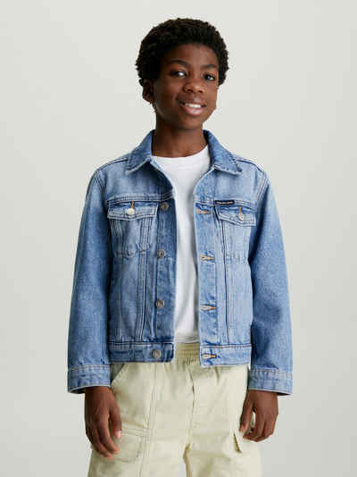 Calvin Klein Jeans Jeansjacke ICONIC MID BLUE DENIM TRUCKER Kinder bis 16 Jahre
