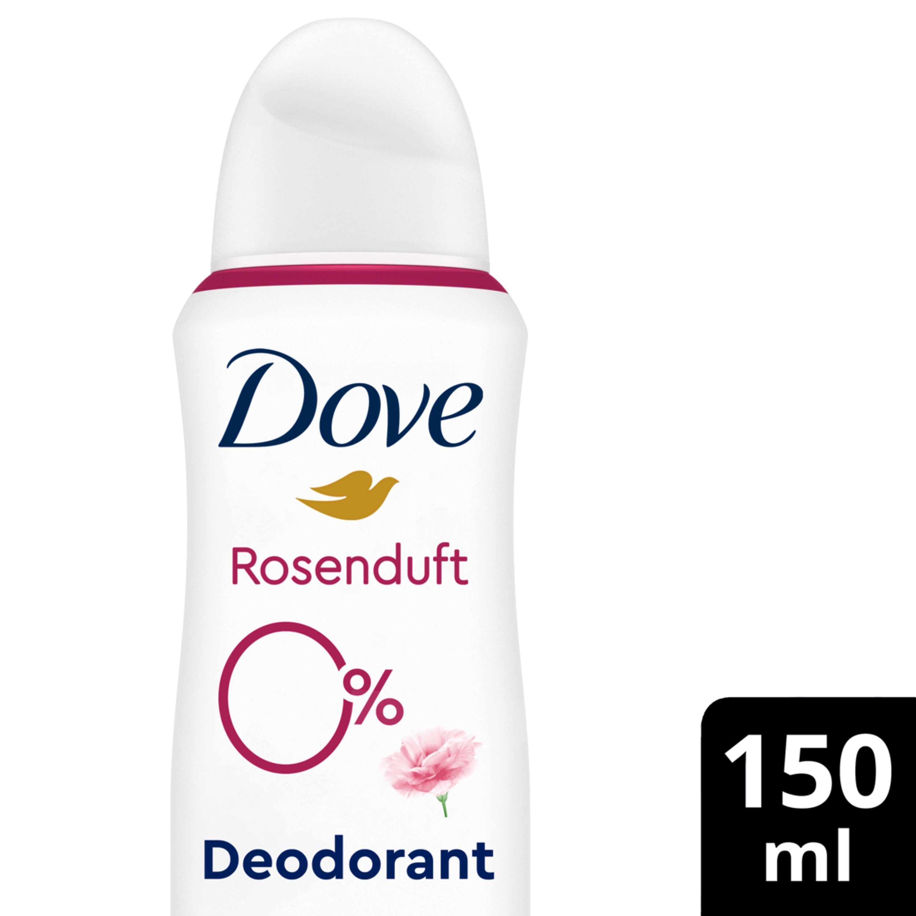 6x 0% Deo Dove Aluminiumsalzen mit Rosenduft Deo-Set DOVE Deodorant-Spray 150ml