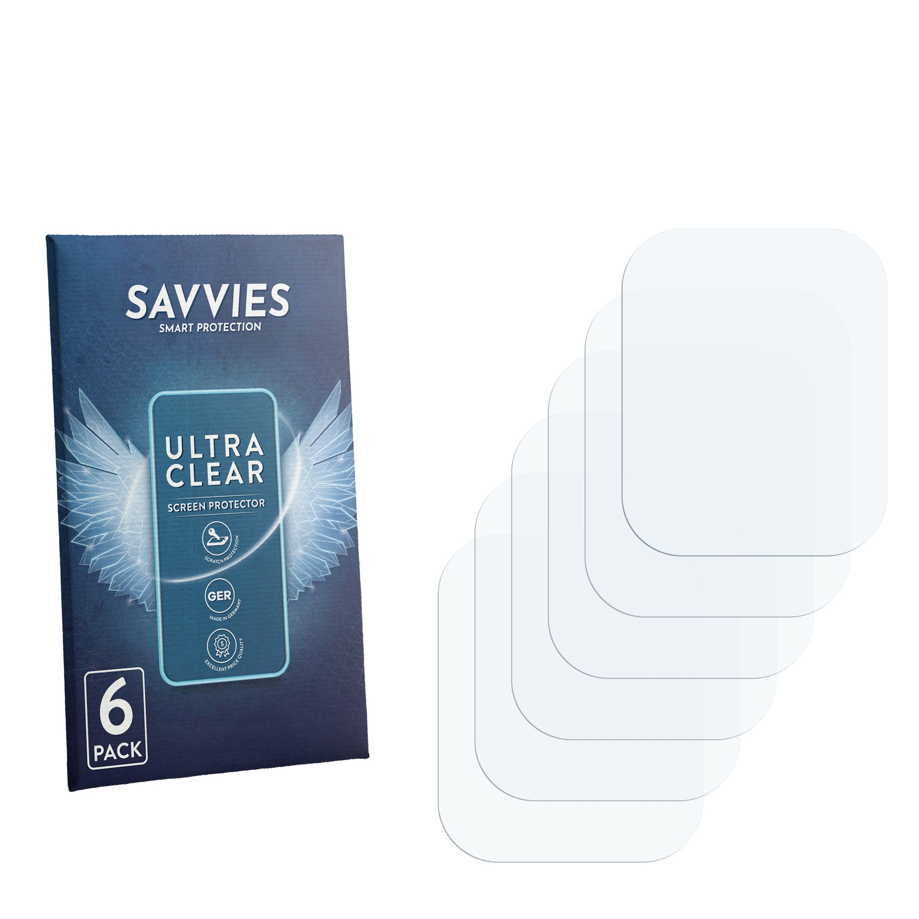 Savvies Displayschutzfolie Schutzfolie für Bekomiya Smartwatch 1.96", 6 Stück, Displayschutz Schutz Folie Klar Transparent