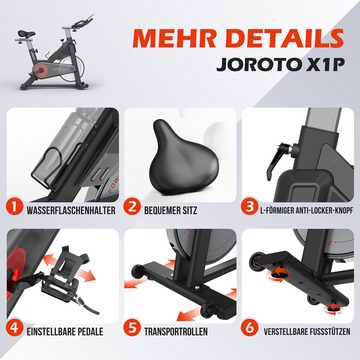 JOROTO Speedbike X1P (Heimtrainer Fahrrad, 15KG Schwungrad), Magnetbremse, 4- fach verstellbare Lenker und Sattel