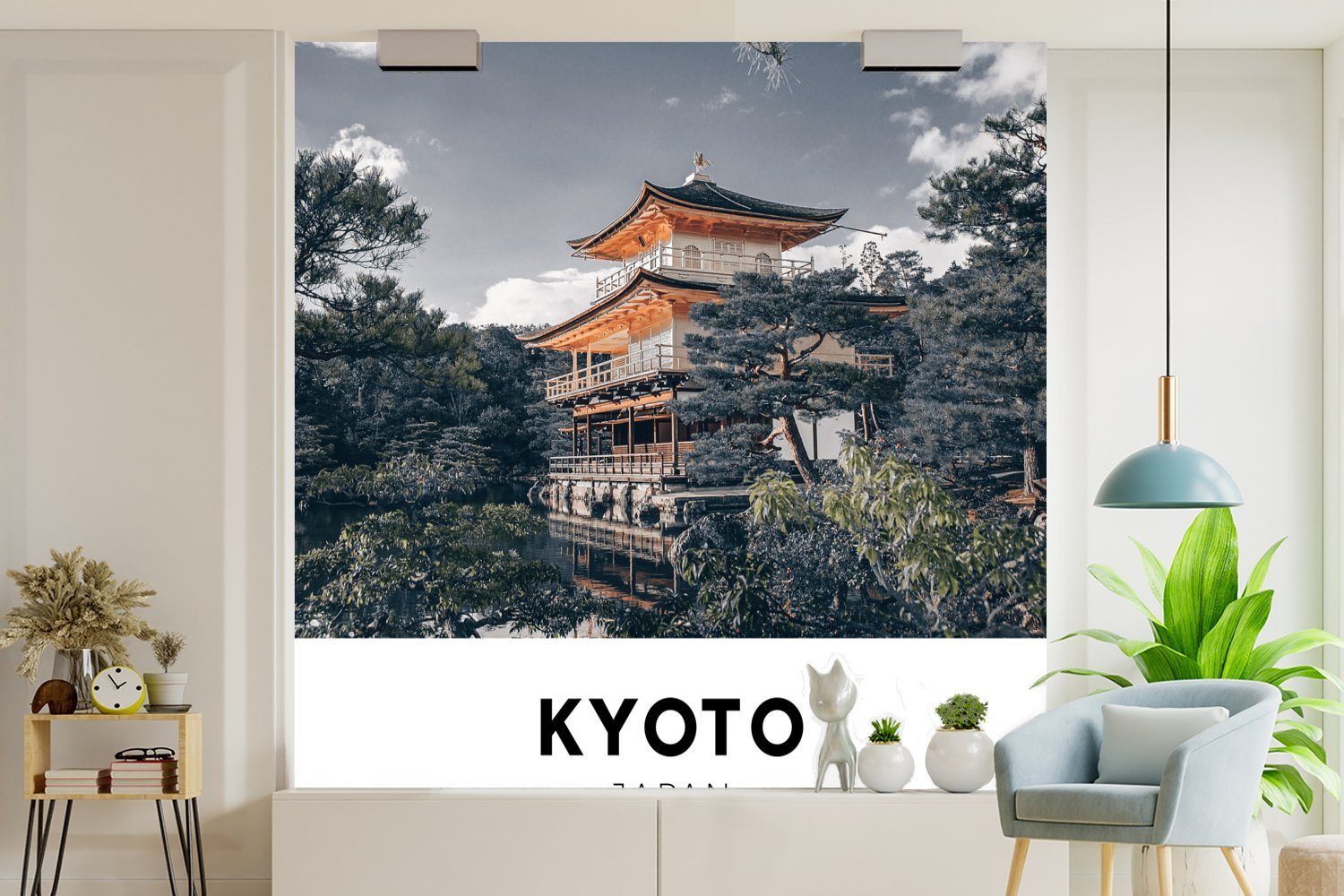 Fototapete (5 - Schlafzimmer, St), Architektur Japan - oder für Vinyl Wandtapete Wohnzimmer Matt, Bäume, Tapete bedruckt, MuchoWow