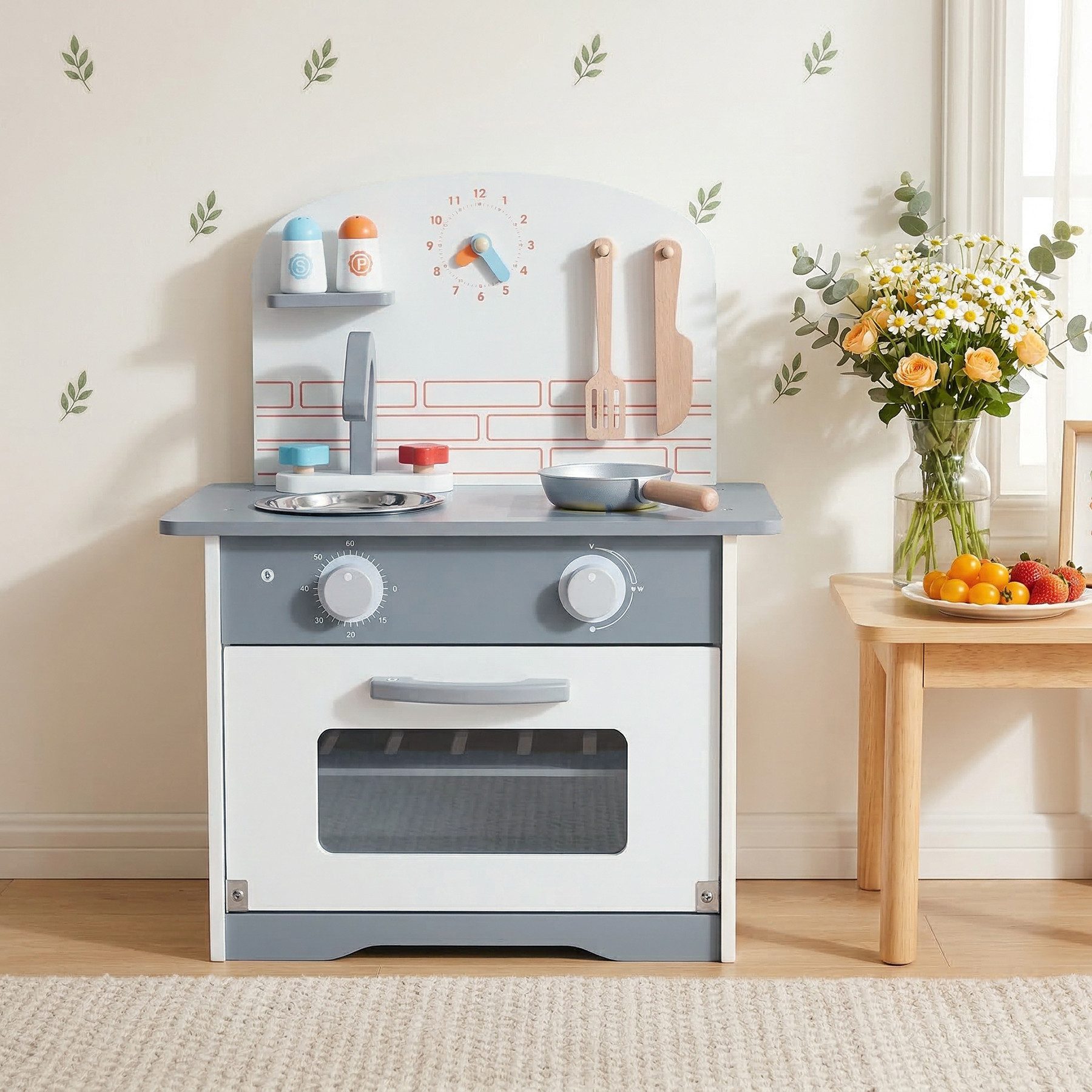 HomeMiYN Spielküche Kinderküche Holz Spielküche Spielzeug Multifunktionales