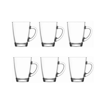 LAV Glas Gläser-Set mit Henkel 6 teilig VEG422 Teegläser 300 ml Kaffeegläser, Glas, spülmaschinenfest