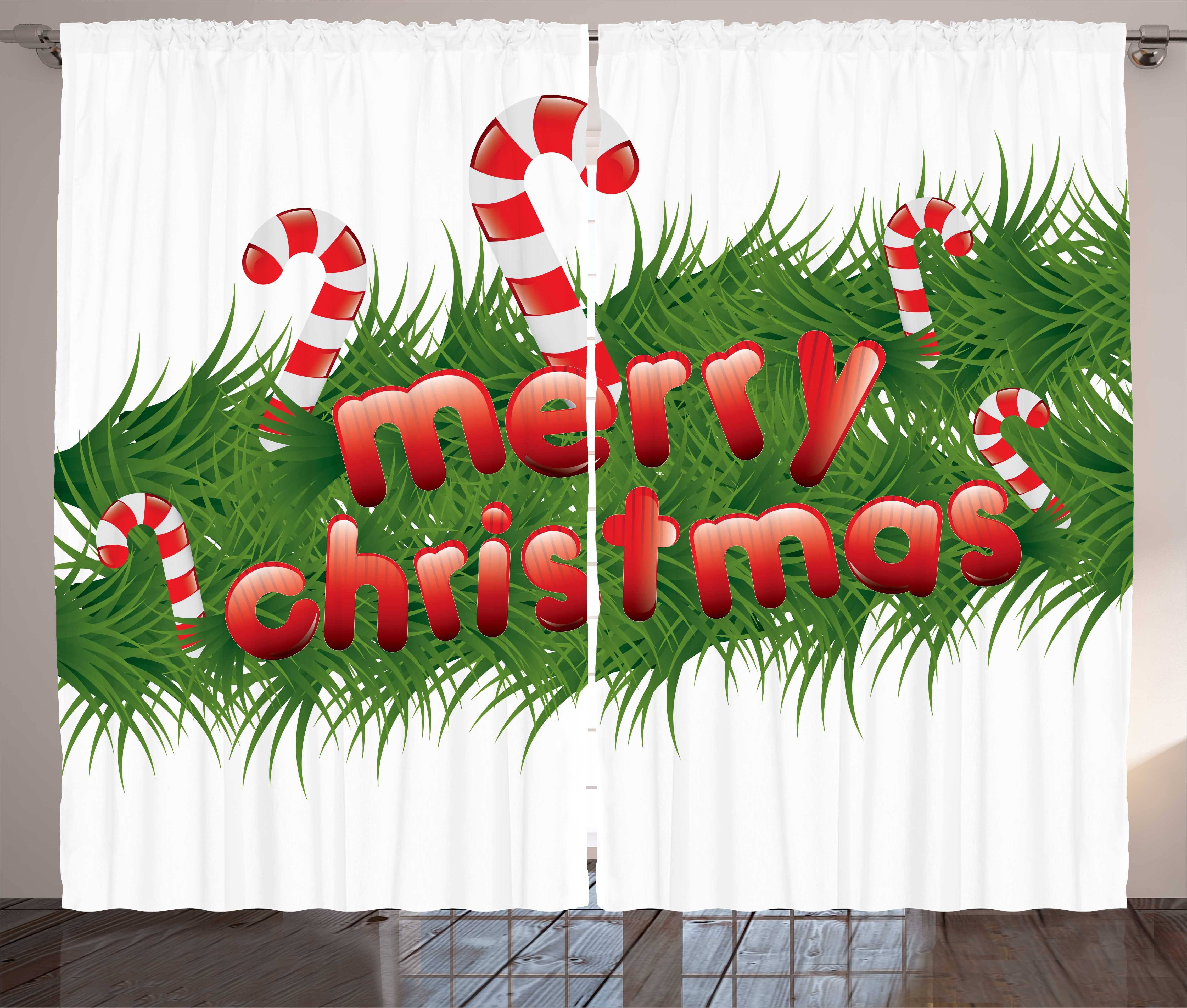 Vorhang Garland mit Weihnachten Candy Haken, Gardine Abakuhaus, Schlaufen Canes Kräuselband Schlafzimmer und