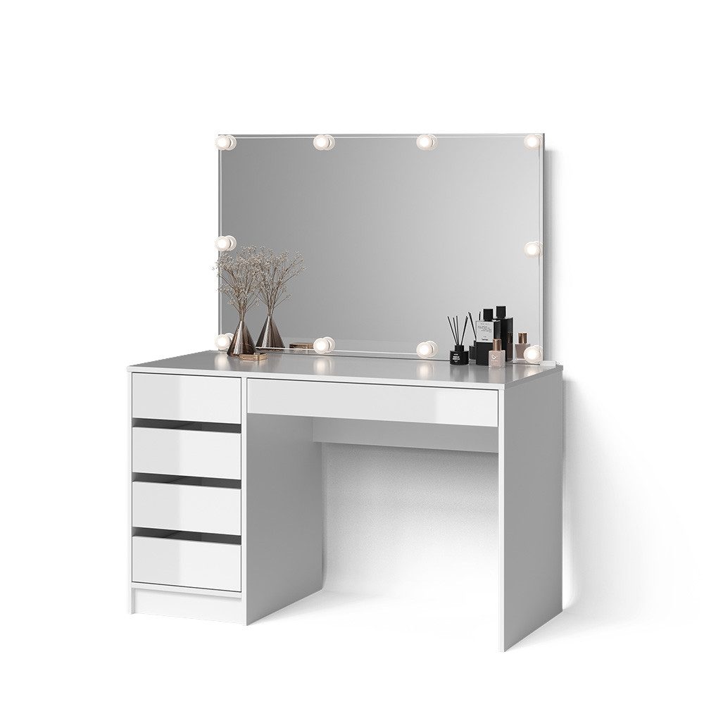 Livinity® Schminktisch Imola, Weiß, 120 cm mit LED Beleuchtung günstig online kaufen