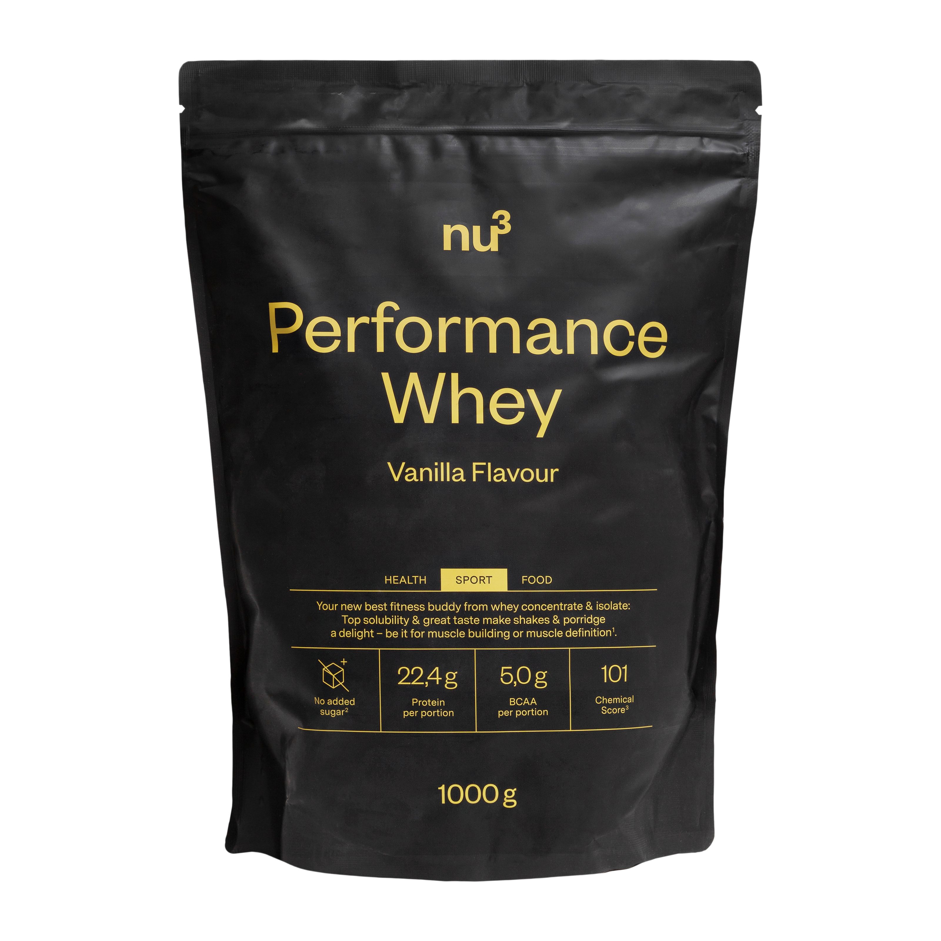 nu3 Performance Whey Protein Vanilla Flavour Pulver