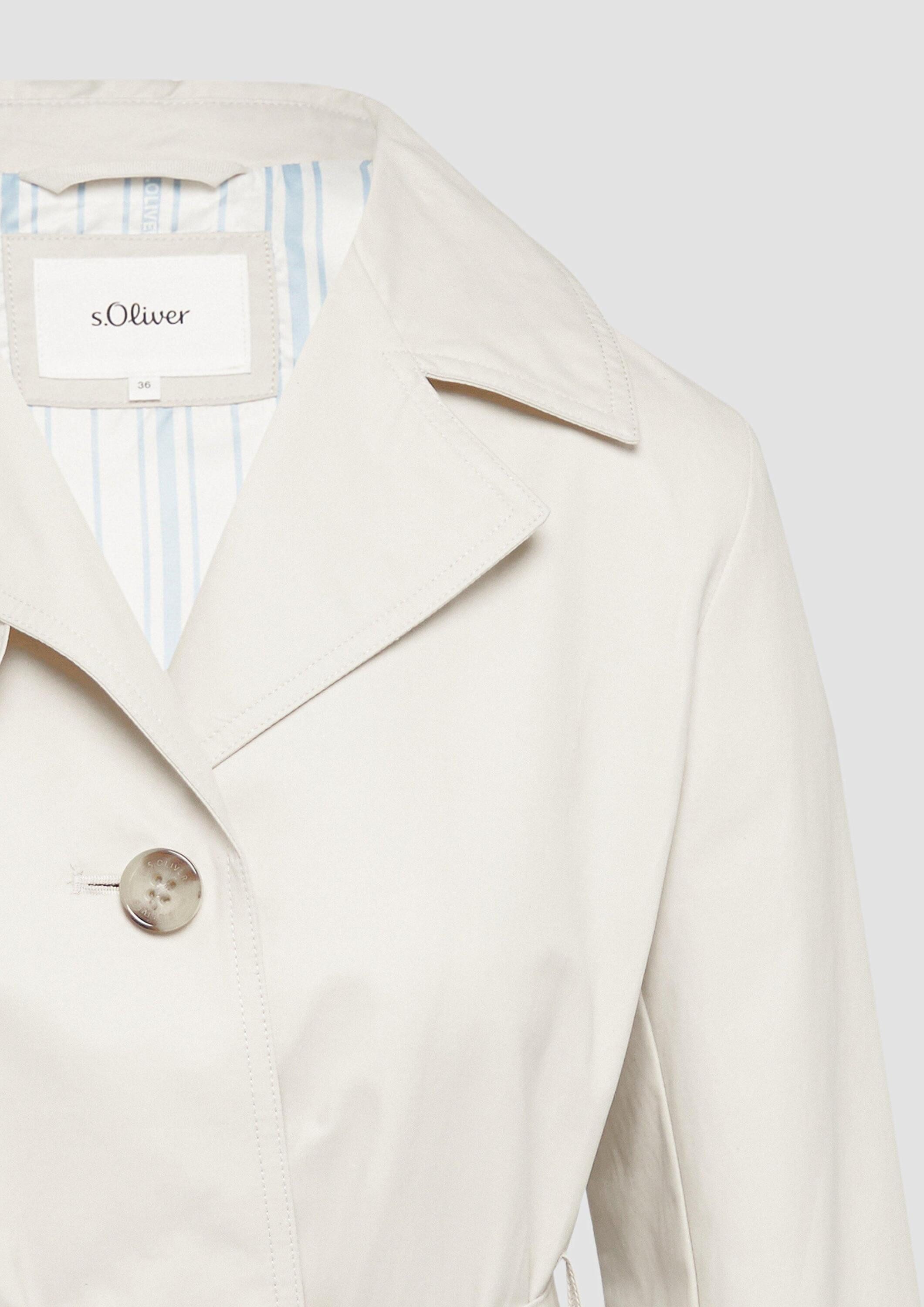 s.Oliver Funktionsjacke Outdoor-Jacke Kurzer Trench mit Gürtel