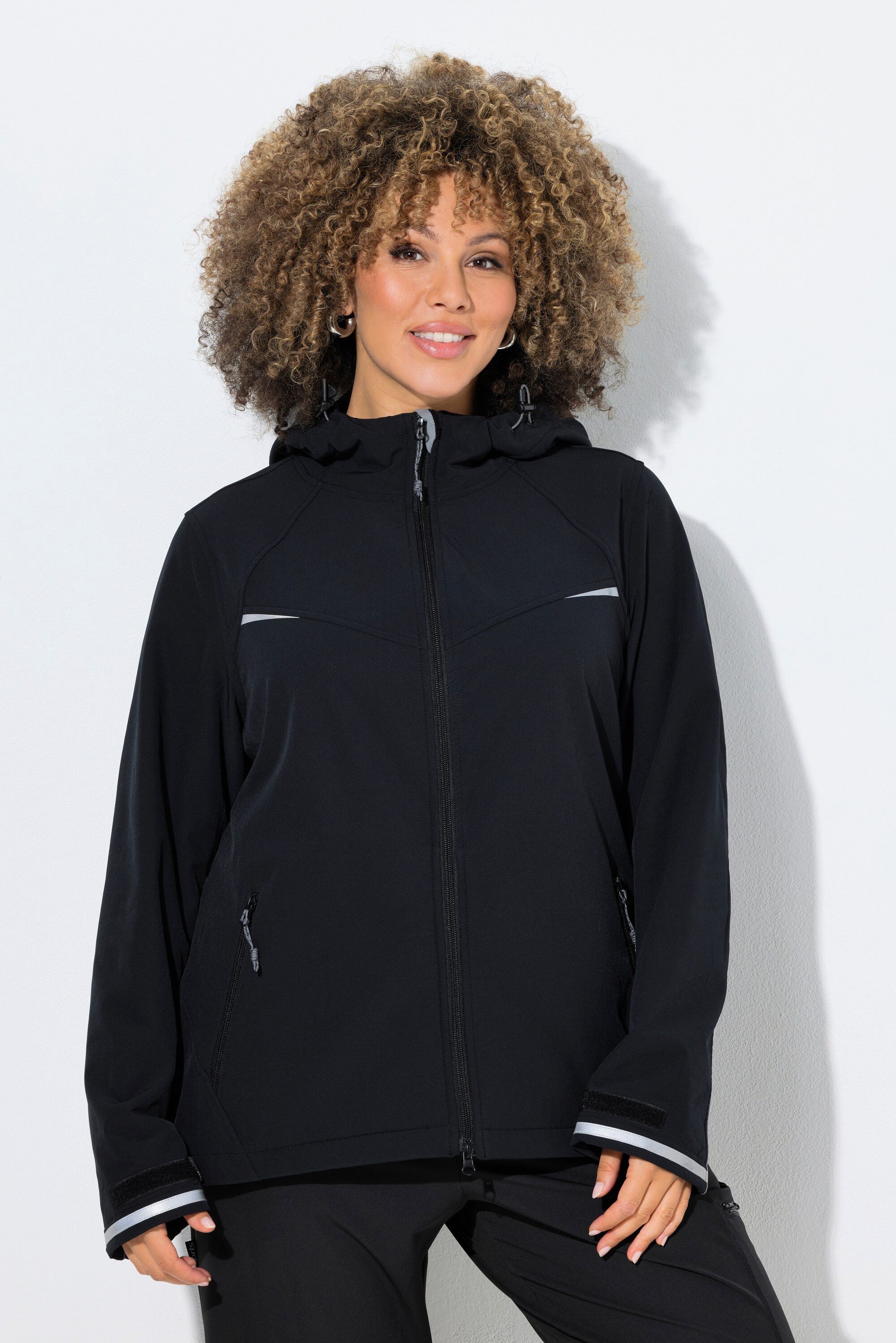 Ulla Popken Softshelljacke Softshell-Funktionsjacke wasserabweisend Kapuze