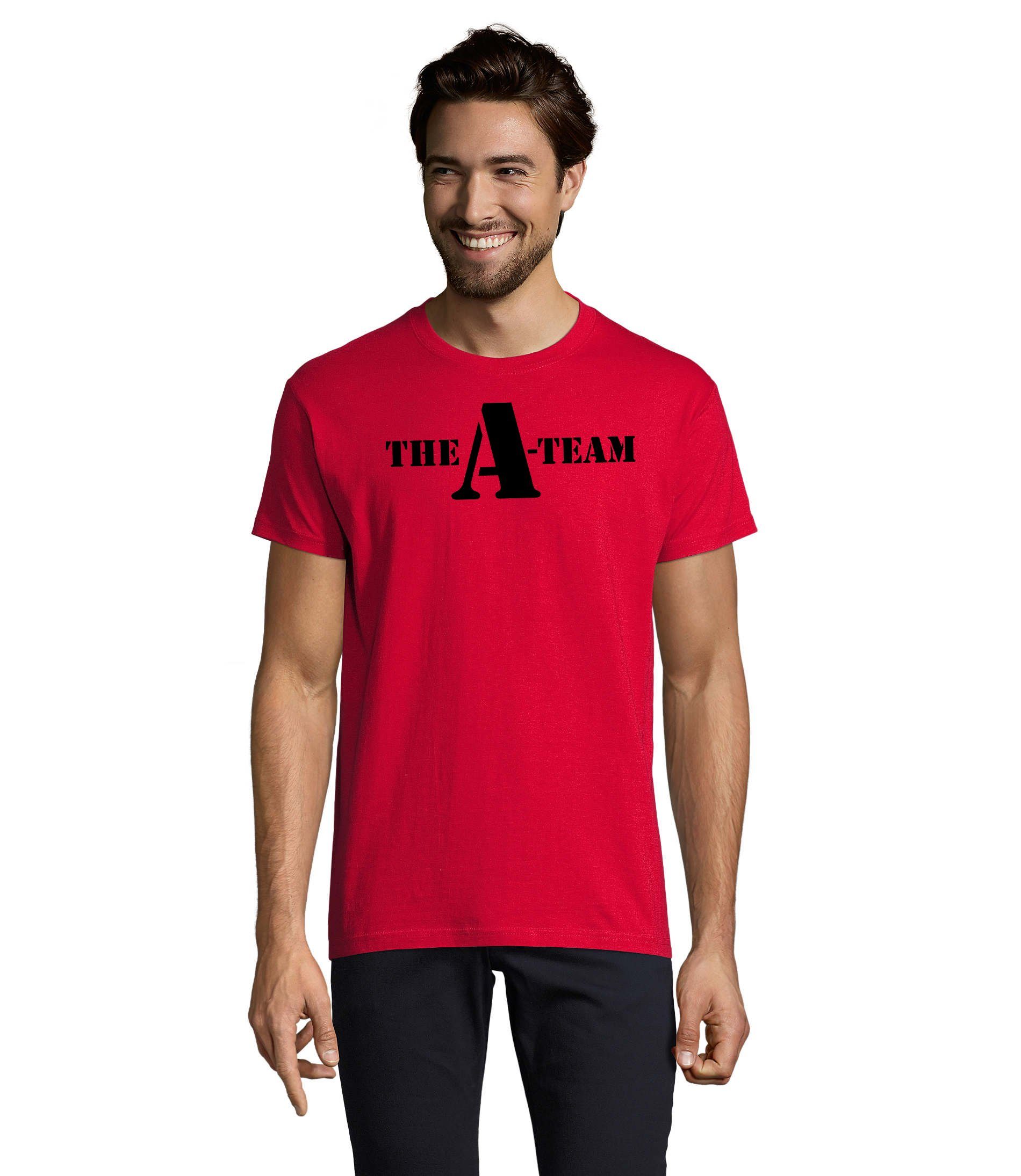Blondie & Brownie T-Shirt Herren A Team Logo Print Van Bus Murdock Hannibal Serie Rot
