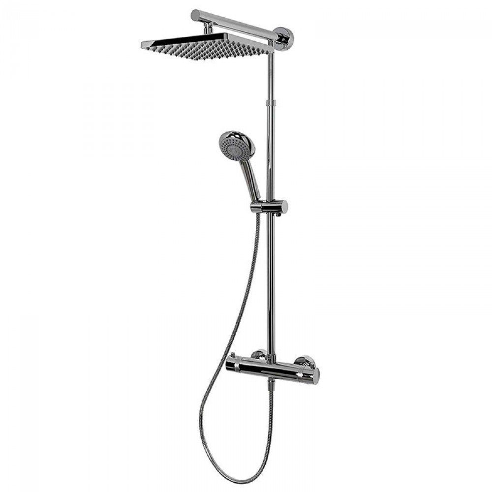 Schulte Regenduschkopf Schulte Duschmaster Rain D9641 Kopfbrause Eckig mit Thermostat chrom