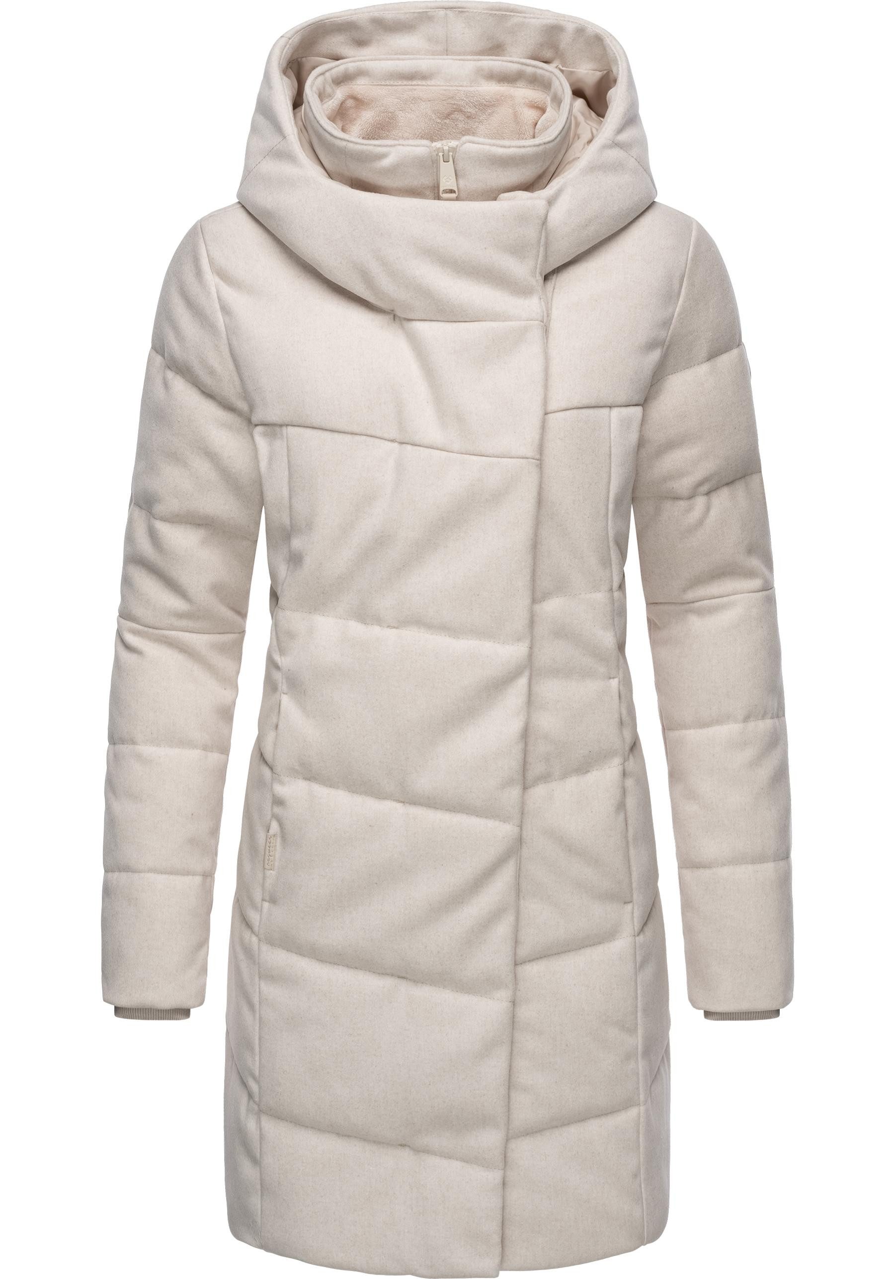 Ragwear Wintermantel Pavla Coat stylischer Damen Steppmantel in Woll-Optik